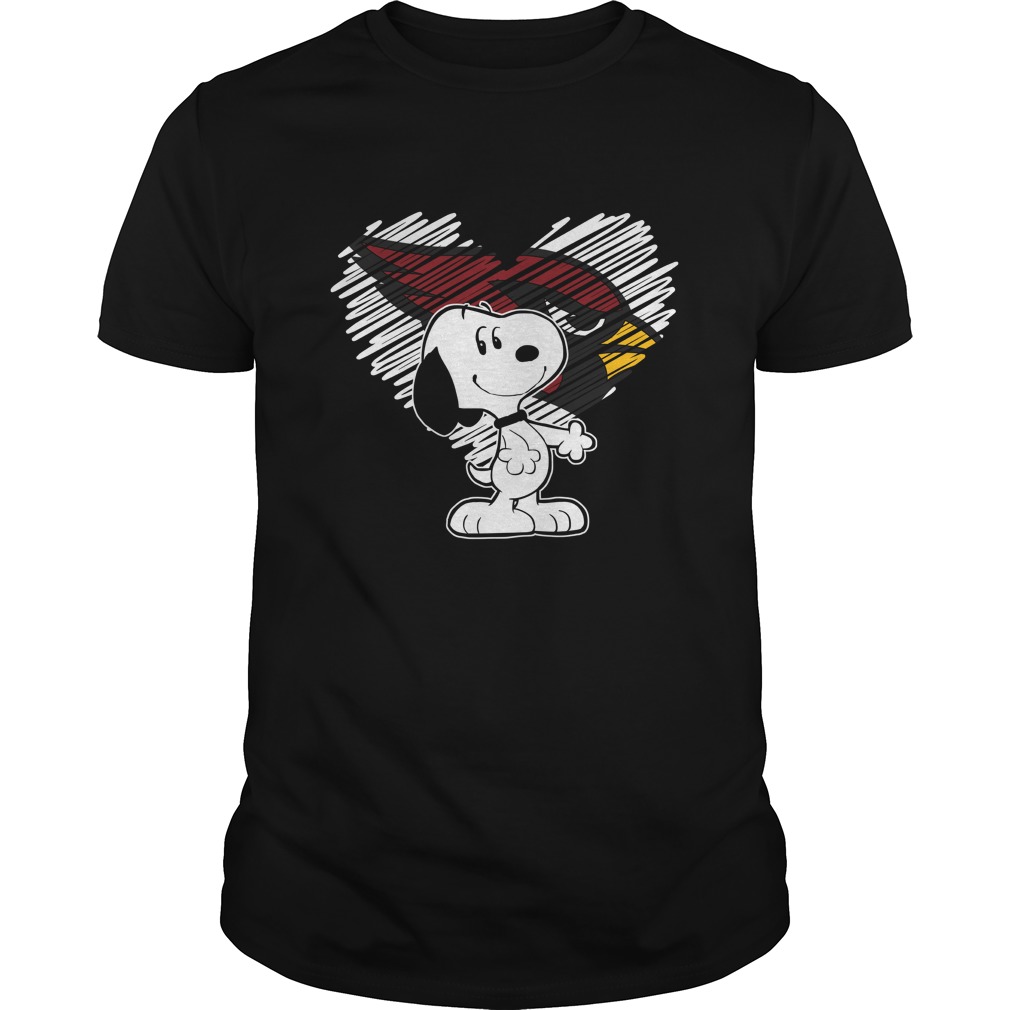 Snoopy In My Heart Arizona Cardinals Nfl T-Shirt